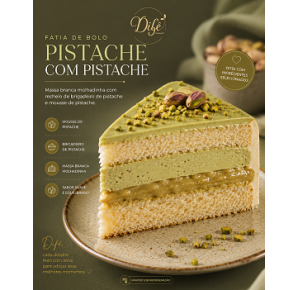 FATIA DE PISTACHE COM MOUSSE DE PISTACHE- Calda extra de Ninho