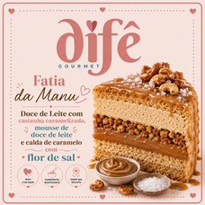 FATIA DA MANU -DOCE DE LEITE COM CASTANHA CARAMELIZADA, MOUSSE DE DOCE DE LEITE E CARAMELO SALGADO