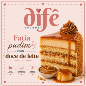 FATIA PUDIM COM DOCE DE LEITE E CARAMELO